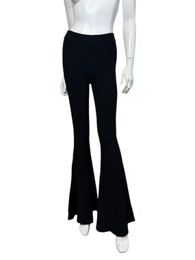 LIVE THE PROCESS Live Black Ribbed High Rise Flare Pants Size M